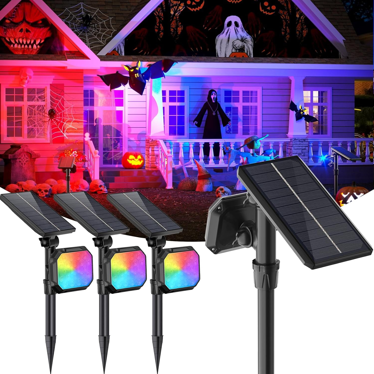 Spot Lights Solar Lights Outdoor Solar Powered Spotlight Waterproof