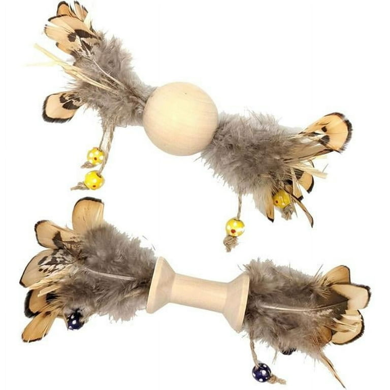 Ethical Pet Spot Love The Earth Wood & Feather Cat Toy Ethical Pet Spot Love The Earth Wood & Feather Cat Toy