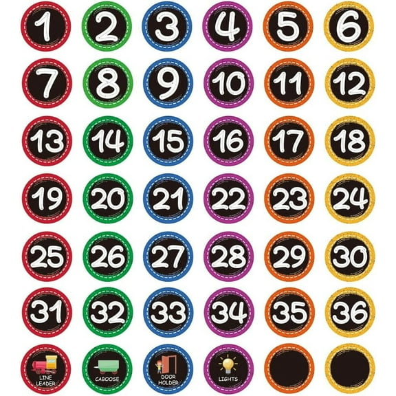 Spot Marker Sticker Splash Border Number Floor Sticker 1-36 Classroom Line Up Stickers 42 Pcs Numbers Stickers DIY Hopscotch Game Line Up Spots for Classroom Floor Nursery Chair Cabinet