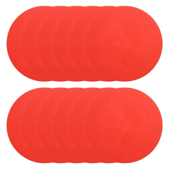 Spot Markers 6 Inch, 12 Pcs Non-Slip Floor Dots Agility Markers Flat Field Cones Poly Dot with Hole, Red