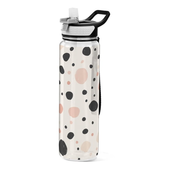 Spot Pattern 1000ml Tritan Sport Bottle Straw LeakProof Food-Grade Portable Wide Handle