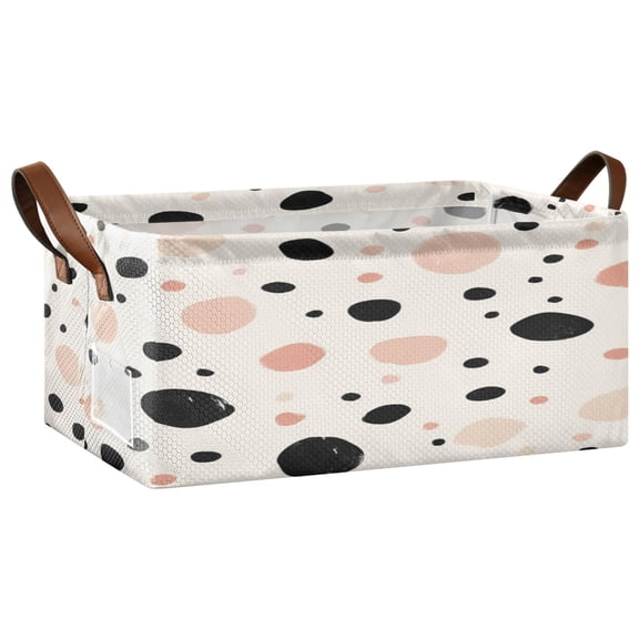 Spot Pattern Open Home Storage Bins Foldable Metal Frame Shelf Baskets 16.9x11.4x7.7in Water-Resistant