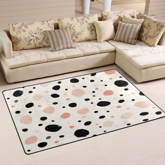 Spot Pattern Soft Polyester Area Rug 31''x20'', Non Slip, Memory Foam, Water Absorbent