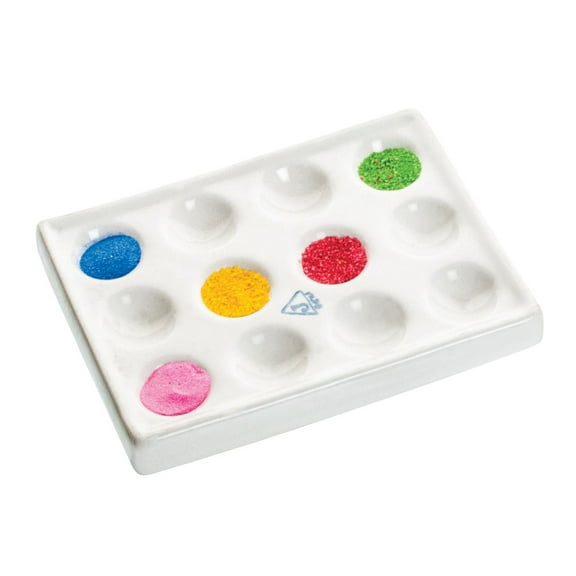 Spot Plate, 12 Wells - 4.5"L x 3.75"W - Glazed Porcelain - Eisco Labs