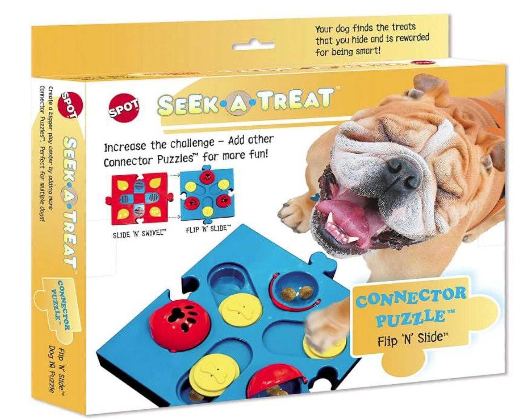 Spot Seek-A-Treat Flip 'N Slide Connector Puzzle Interactive Dog Treat and  Toy Puzzle 1 count Pack of 3 