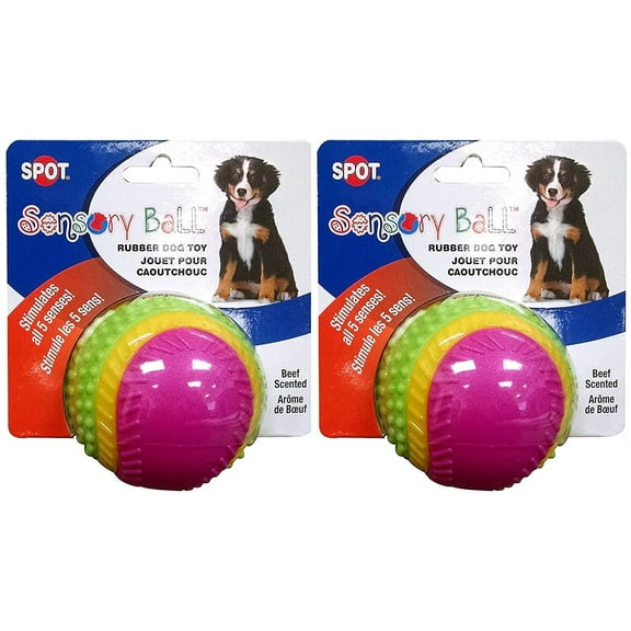 Spot Sensory Rubber Sented Ball Dog Toy Size:3.25" Pack of 2