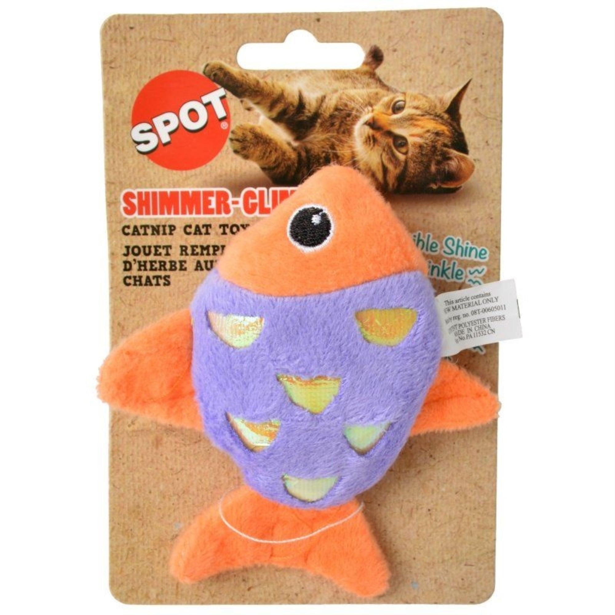 Spot Shimmer Glimmer Fish Catnip Toy Assorted Colors 1 Count