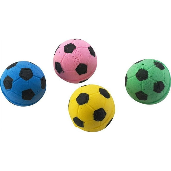 Ethical Pet Spot Sponge Soccer Balls 4 count  Colorful Interactive Cat Toys