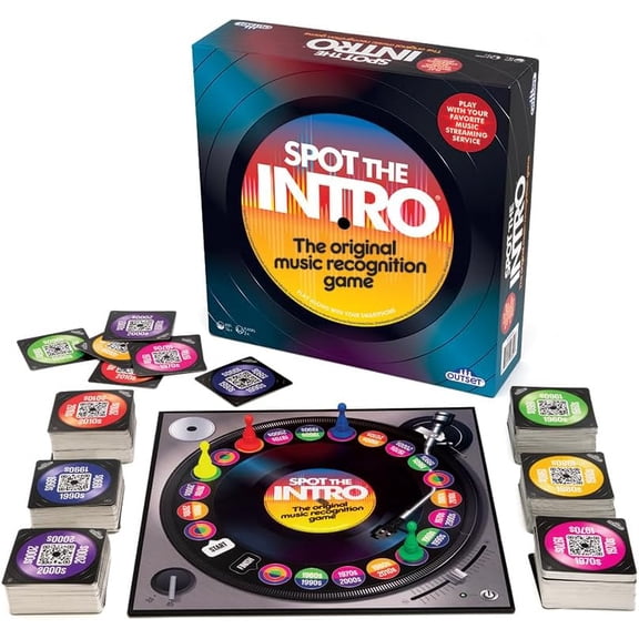 Spot The Intro - Music Recognition Quiz Game - from The 60's to The 2010's - Ages 14+