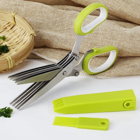 Spot five-layer scissors stainless steel multi-layer scissors shredded paper, scallion scissors, vanilla scissors, herb scissors, vegetable scissors