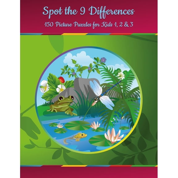 Spot the 9 Differences Spot the 9 Differences - 150 Picture Puzzles for Kids 1, 2 & 3, Book 123, (Paperback)