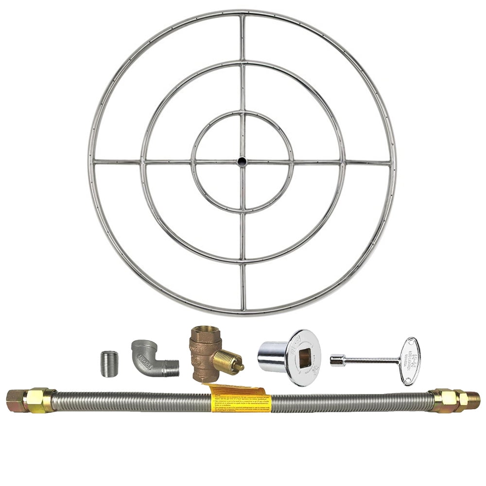 Spotix AFG Round Fire Pit Burner Kit, 36in., HC, Match Light, Natural