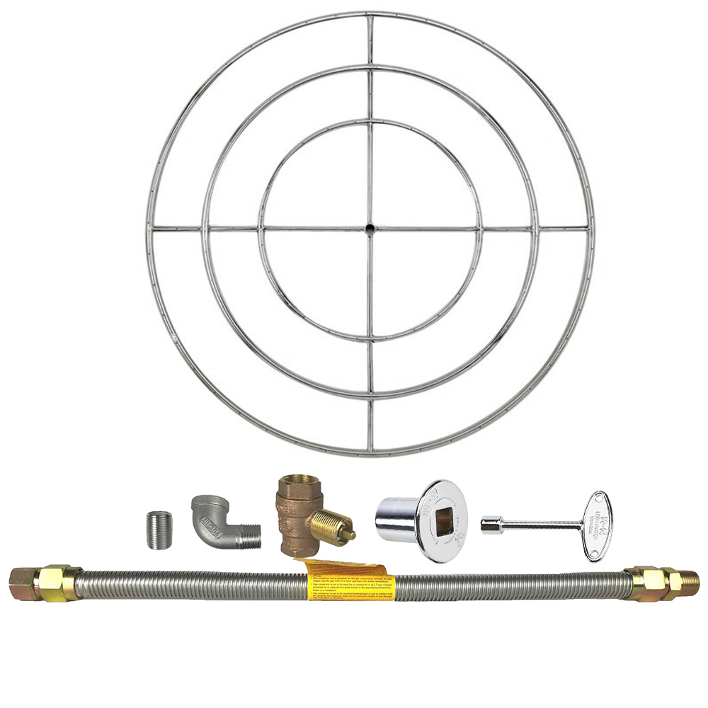 Spotix AFG Round Fire Pit Burner Kit, 48in., HC, Match Light, Natural