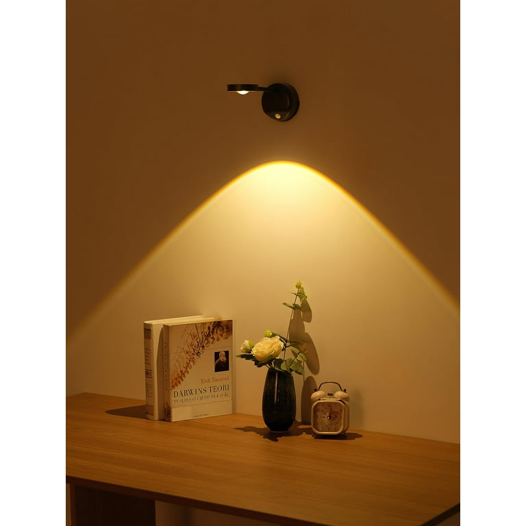 Spotlight Battery Operated Motion Sensor Picture Light LED Cat Eye Bulb Wall Sconce Stick on Display Accent Lighting Dimmable 360 Rotation