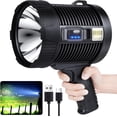 thumbnail image 1 of Spotlight Flashlight Outdoor, 900,000 Lumen Brightest Rechargeable Spotlight with Solar Panels &amp; 6 Modes, Powerful LED Spotlights 30H Long Runtime, Large Handheld Spot Light for Boating Hunting, 1 of 8