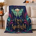 thumbnail image 1 of Own Spotlight Luna Moth Celestial Art, Cozy Typography Art Scene, Warm Flannel Blanket for Living Room and Reading Nook, Art Lovers Housewarming Gift, Fantasy Home Decor, 1 of 9