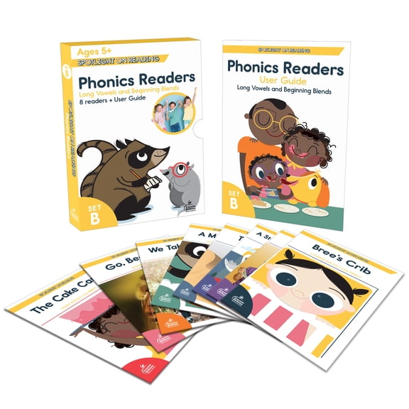 Carson Dellosa Spotlight on Reading Phonics Set B, Long Vowels and Beginning Blends Readers Set