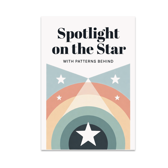 Spotlight on the Star with Patterns Behind - Modern Decor Enthusiast - 13x19 Poster Print