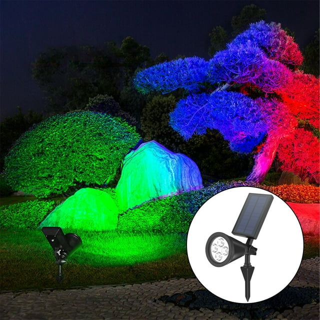 Spotlights, 2in1 Colored RGB LED Wall/Ground Landscape Lights With