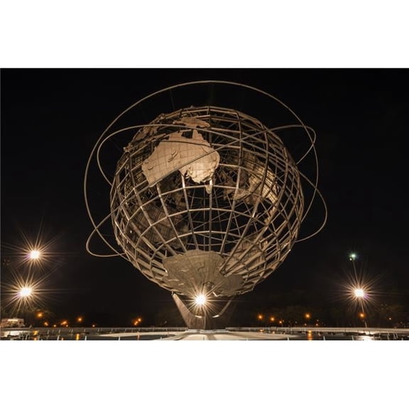Spotlights Around The Unisphere At Nighttime Flushing Meadows-Corona Park Poster Print by F. M. Kearney, 38 x 24 - Large