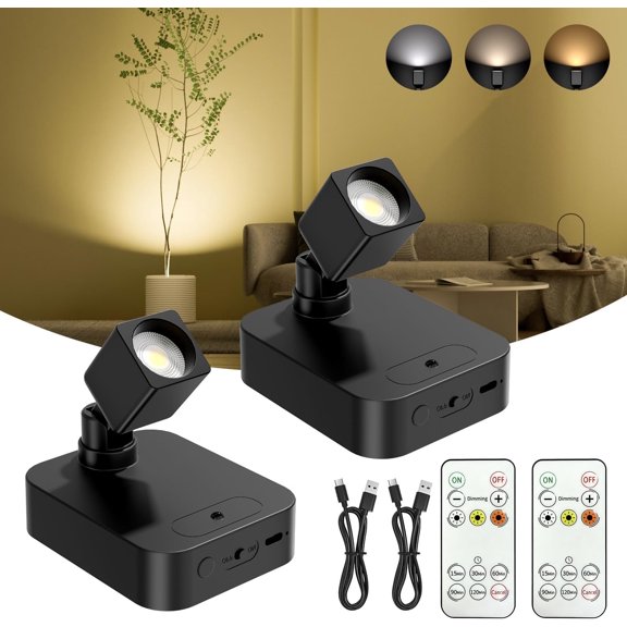 Spotlights Indoor with Remote,LED Accent Lights, Wireless Uplights
