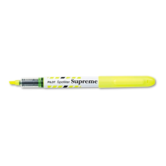 Pilot Spotliter Supreme Highlighter, Chisel Tip, Fluorescent Yellow Ink, Dozen -PIL16008