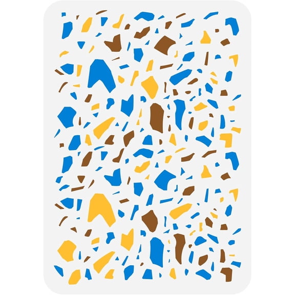 Spots Allover Tile Stencil 11.7x8.3 inch Large Reusable DIY Wallpaper Alternative Modern Irregular Geometric Spotting Craft Stencil for Painting on Lampshade Fabric Cushion Cover diy