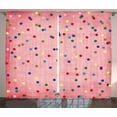 thumbnail image 1 of Ambesonne Retro Curtains 2 Panel Set, Geometric Circles Image, 108" x 63", Multicolor, 1 of 3
