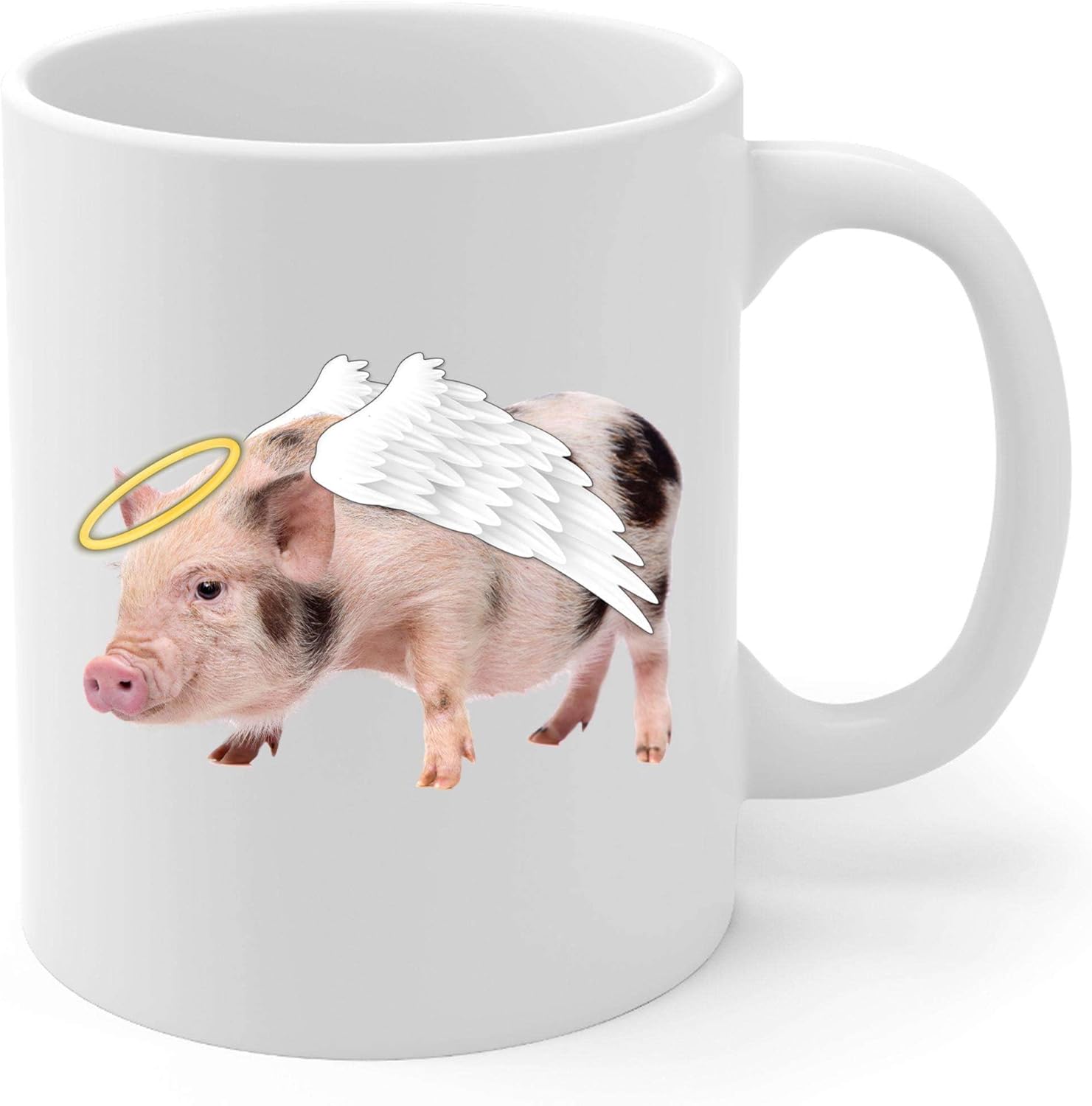 Spots Mini Miniature Pig Angel Wings Memorial Coffee Mug Sympathy