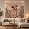 thumbnail image 1 of Spotted Calf with Paisley Bandana on Sandy Desert Mesa, Whimsical Folk Art for Teen Girls, Western Ranch Decor, Birthday Gift, Tapestry Wall Hanging for Bedroom and Dorm, 1 of 7