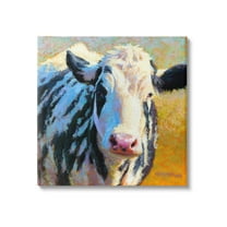 Spotted Cow Animal Portrait Animals & Insects Painting Gallery Wrapped Canvas Print Wall Art