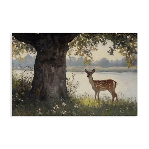 Stupell Industries Spotted Doe by Lake Canvas Wall Art, design by Franklyn Gregory