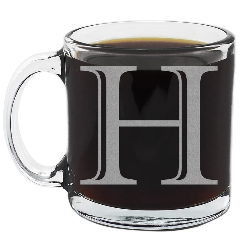 Personalized 34oz Glass Beer Mug - Custom Monogram Etched Gift For Men, Dad, Groomsmen (Made In USA)