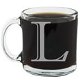 thumbnail image 1 of Spotted Dog Company Etched Monogram 12oz Clear Glass Coffee Mug (Letter L), A-Z Customized Coffee Gifts for Coffee Lovers, Custom Engraved Gifts for Women Her, Personalized Gift for Men, Initial, 1 of 5