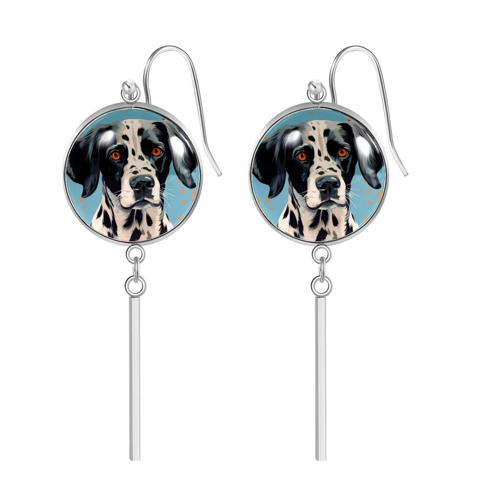 Cute Dog Acrylic Dangle Earrings For Women - Dog Mom Gifts, Valentine's Day, Birthday Jewelry