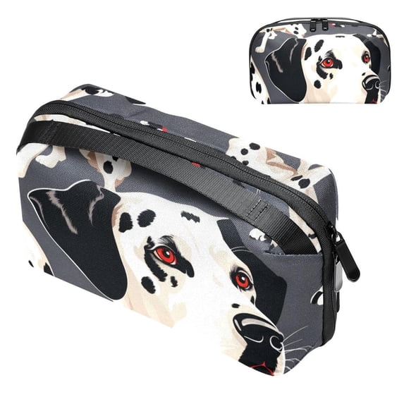 Spotted Dog Digital Pouch with Oxford Fabric, Waterproof, Size 5.9x9.44x3.14 in, Cord Organizer, Charger Organizer, Bag Cable Organizer, Electronic Travel Case Organizer