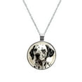 thumbnail image 1 of Spotted Dog Elegant Glass Circular Pendant Necklace - Stunning Jewelry Piece, 1 of 5