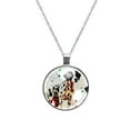 thumbnail image 1 of Spotted Dog Glass Circular Pendant Necklace | Stylish Glass Design Pendant Necklaces, 1 of 5