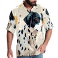 thumbnail image 1 of Spotted Dog Men's Hawaiian Poplin Casual Printed Button Down Short Summer Beach Shirts, Unisex, 1 of 6