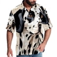 thumbnail image 1 of Spotted Dog Men's Short Sleeve Shirts, Casual, Printed, Button Down Short, Summer Beach Shirts, Unisex, 1 of 6