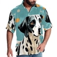 thumbnail image 1 of Spotted Dog Men's Short Sleeve Shirts with Spread Collar Tops, Casual Printed Poplin Shirt, Button Down Short Summer Beach Shirts - Unisex, 1 of 6