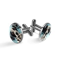 thumbnail image 1 of Spotted Dog Men's Stainless Steel Cufflink Set for Formal Attire and Special Occasions, 1 of 6