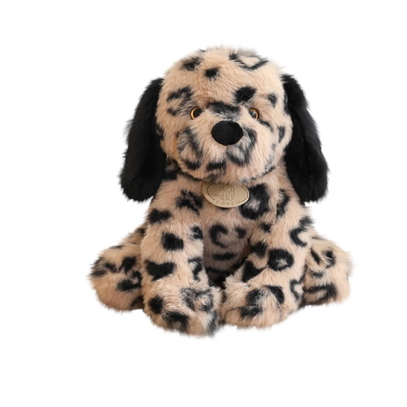 Spotted Dog Plush Toy Sitting Spotted Puppy Stuffed Animal,Realistic Dog Doll Soft Hugging Cushion for Pet Theme Room Decoration