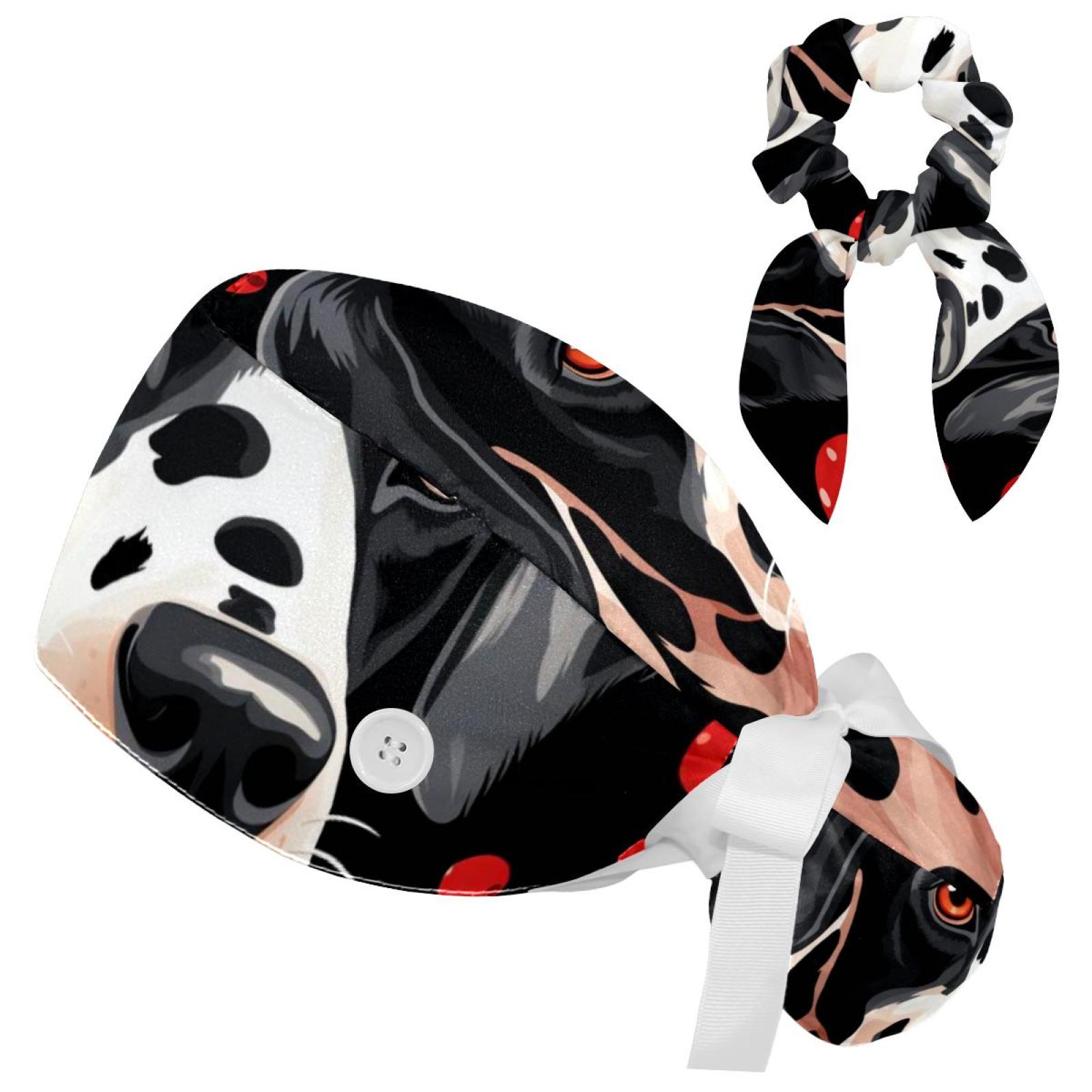 Scrub Cap With Bow Animals Print Scrub Cap For Nurses  display picture 1