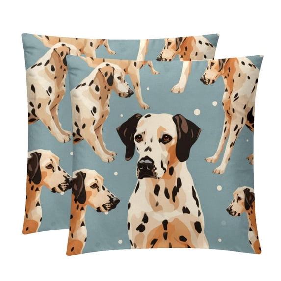 Spotted Dog Set with Unique CoversPatterns - 2 Pack Decorative Pillows for Bed - Includes Pillow Inserts - Available in 16x16, 18x18, 20x20 Inches for Any Occasion