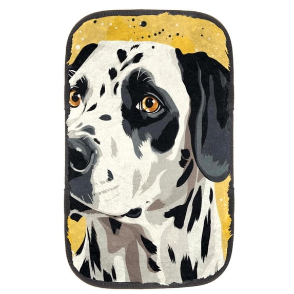 Spotted Dog Soft Comfortable Furry Printed Car Armrest Cover Armrest Accessory Car Armrest Pad 12.5x8.2 Inch