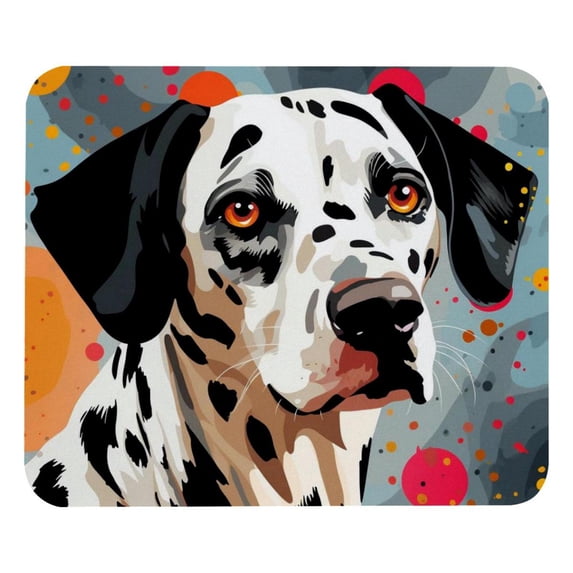 Spotted Dog Square Non-Slip Rubber Bottom Printed Desk Mat Mousepad for Office and Gaming - 8.3x9.8 Inch