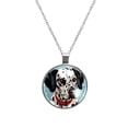 thumbnail image 1 of Spotted Dog Stunning Glass Design Circular Pendant Necklace - Unique Jewelry Gift for Her, 1 of 5