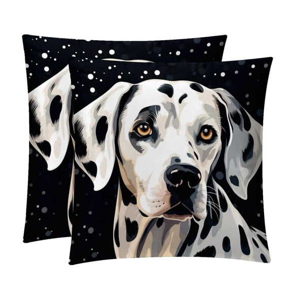 Spotted Dog Velvet Throw Pillows Set of 2 - Decorative Pillows with Unique Patterns for Sofa Couch Bed - Pillow Covers - Available in 16x16, 18x18, 20x20 Inches