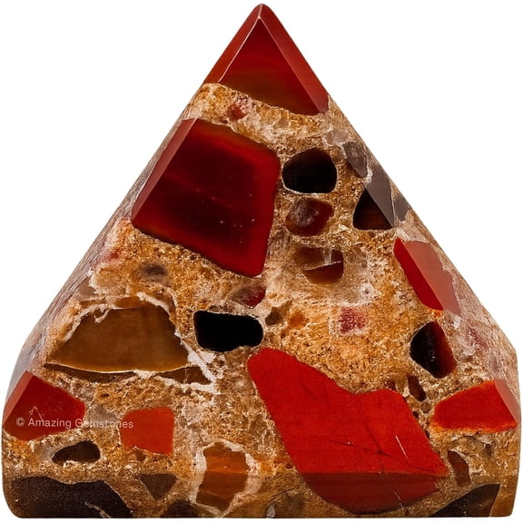 Spotted Jasper Pyramid Crystal Healing Stones - 1" Inch